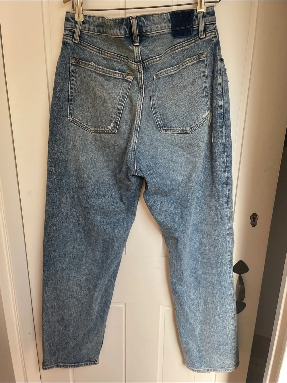 Abercrombie & Fitch Light Blue Boyfriend Jeans with Distressed Knee
